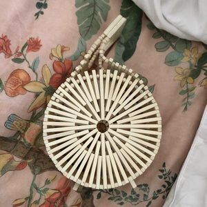 Cult Gaia Mini Zaha bag in Natural Bamboo